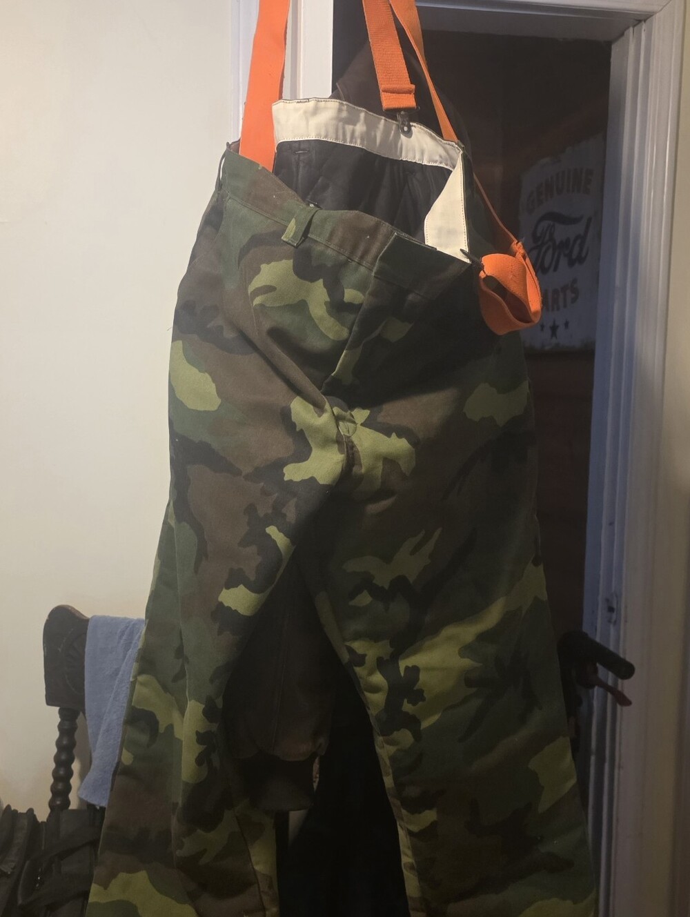 Big BILL Camouflage Pants with Orange Straps Size 42